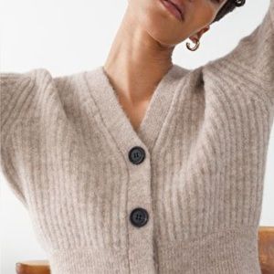 & other stories cardigan in oatmeal